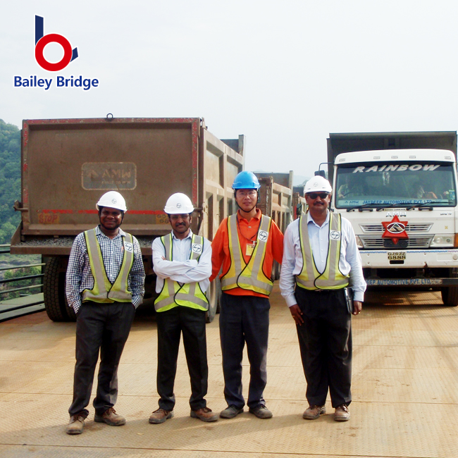 Compacted steel bailey bridge 